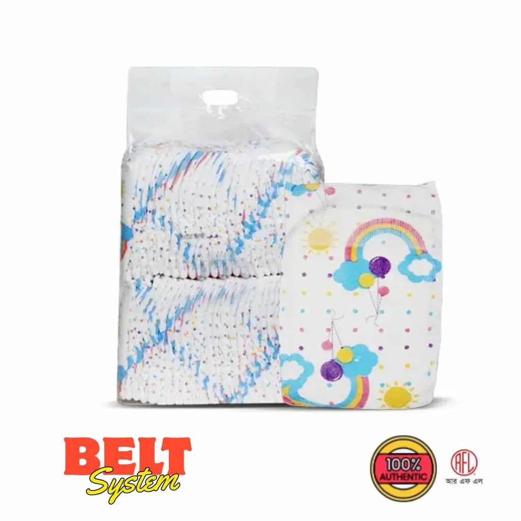 Rainbow Diaper S Size 50 Pcs 0-6 KG (Belt System) for Kids Dryness, Safety and Comfort