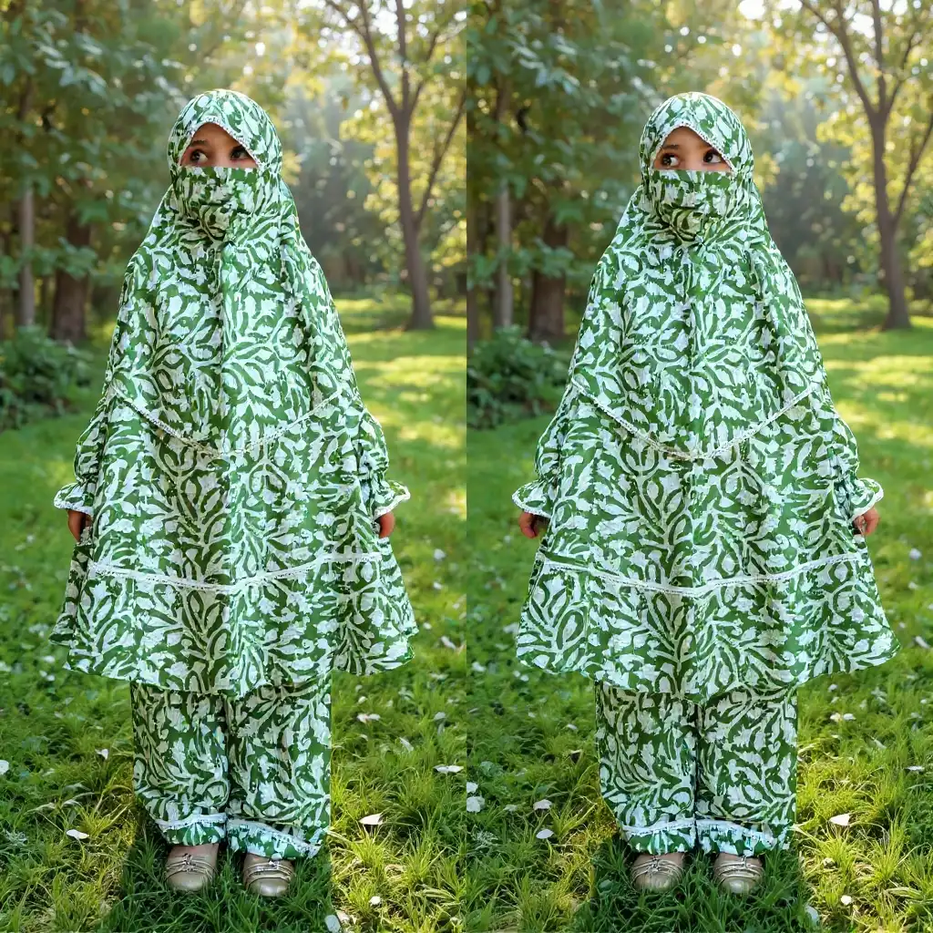 Kids Cotton Khimar Set KCK103